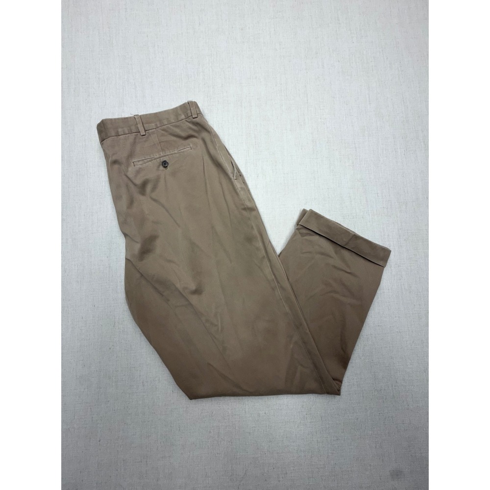 VTG Polo Ralph Lauren Mens 38L Tan Khaki Chino Pants Cotton Cuffed Straight Leg